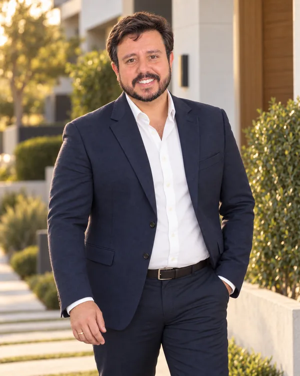 Bruno Marinho, corretor CRECI 50112-F-PR, em retrato ao ar livre
