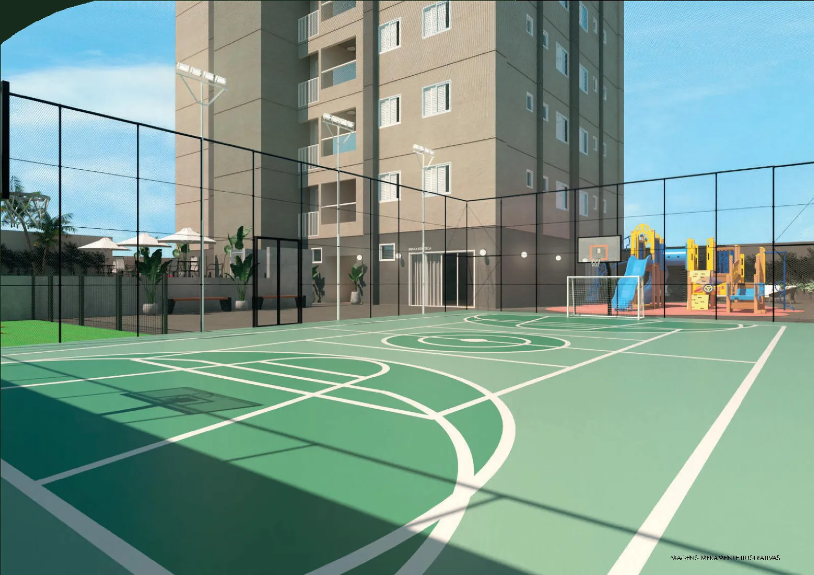 Residencial Sequoia em Maringá — Quadra poliesportiva (imagem ilustrativa do catálogo oficial)